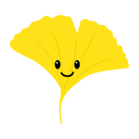 Cute ginkgo leaf character