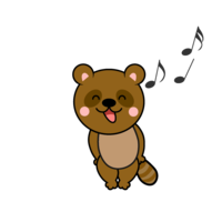 Singing raccoon character