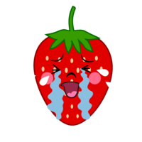 Crying strawberry character