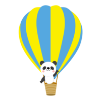 乘坐气球的熊猫