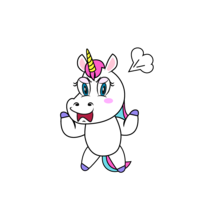 Angry unicorn character