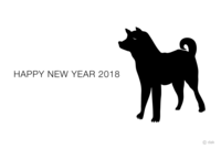 New Year's card of a dog with sharp eyes