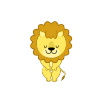 Lion character bowing