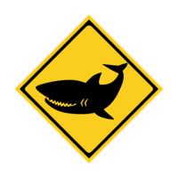 Shark caution sign