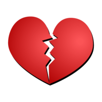 Broken heart heart mark