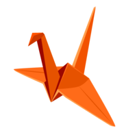Orange paper crane