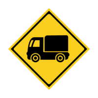 Truck caution sign