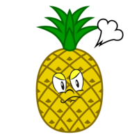 Angry pineapple character