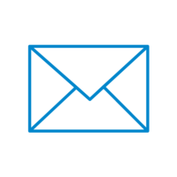 Blue line mail icon