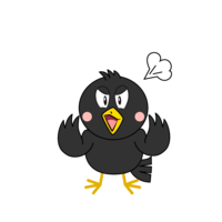 Angry crow character