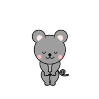 Mouse character bowing