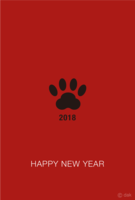 Dog footprints Graphic design New Year's card