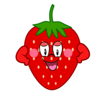 Strawberry character full of confidence