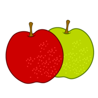 Red apple and blue apple