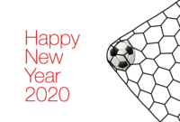 Soccer goal New Year's card