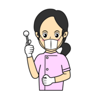 Female dentist with a mask