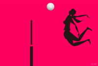 Silhouette design of women's volleyball
