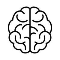 Black and white simple brain (above)