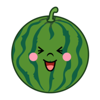 Watermelon character with a big laugh