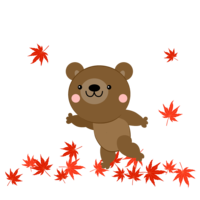 Bear hunting autumn leaves