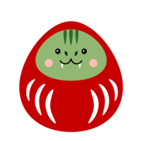 Cute snake zodiac daruma