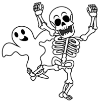 Skeleton and ghost