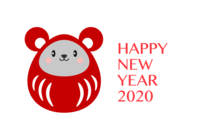 New Year's card of cute mouse Dharma