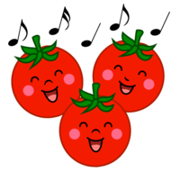 Singing mini tomato character