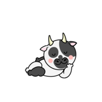 Dozing cow character