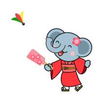 Elephant character with wings