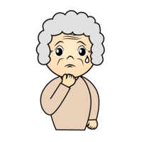 Grandmother with a worried face