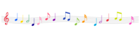 Colorful musical score notes