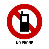 Mobile phone prohibition sign