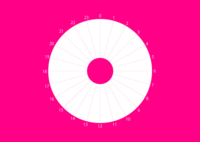円グラフの24時間スケジュール(ピンク横向き)