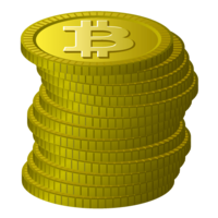 Bitcoin gold coins piled up