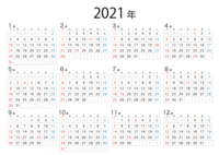 2021年日历(日语)