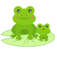 Parent and child frog