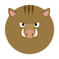 Face of wild boar character