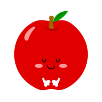 Cute apple character bowing