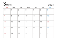 March 2021 calendar