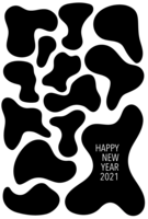 New Year's card with cow pattern