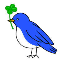 Four-leaf clover and blue bird