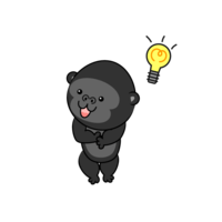 Cute gorilla with inspiration