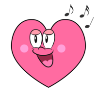 Singing heart Heart character