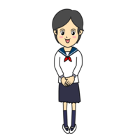 Junior high school girl in sailor suit