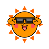 Sun character of ultraviolet sunglasses