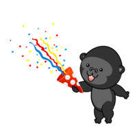 Cute gorilla ringing crackers