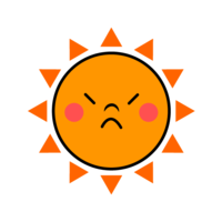 Angry sun character