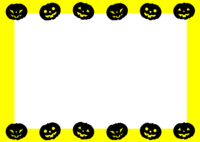 Halloween pumpkin silhouette yellow frame