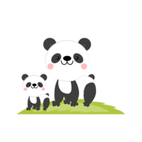 Parent and child panda